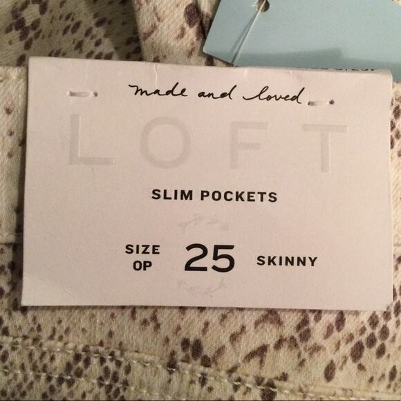 LOFT Snakeskin Print Modern Skinny Jeans 0 Petite/25 - Picture 7 of 9